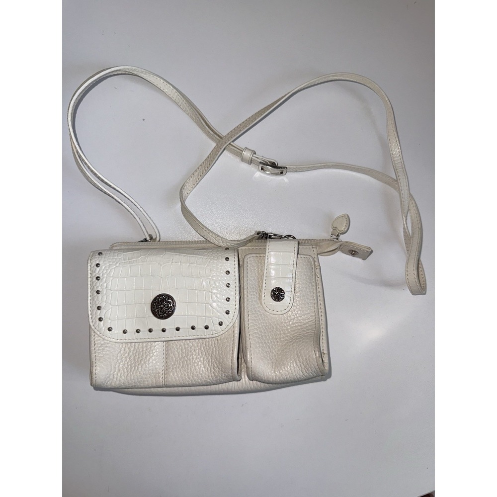 Brighton Lyric Cher Patent Leather Cell Phone & Organizer Cross‎ Body White 1